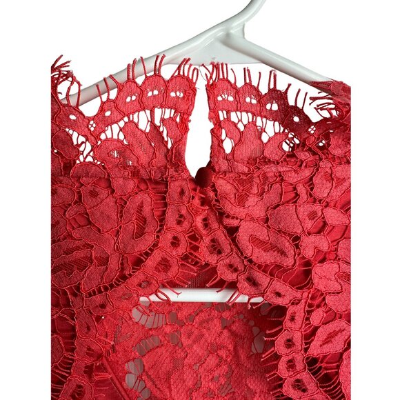 Vince Camuto Open Back Lace Sheath Dress Cap Sleeve in Coral 12 - Picture 4 of 8